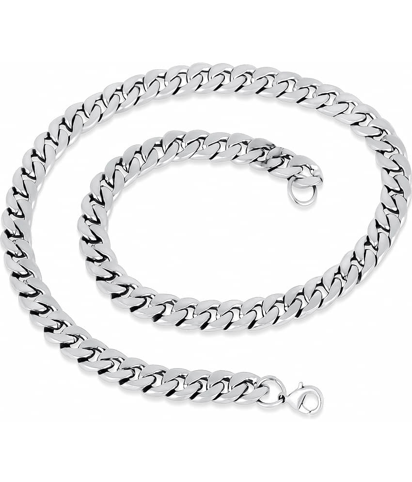 Thrillz Stylish Matte Finish Neck Chain For Men & Boys (Silver)