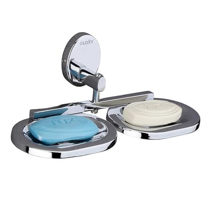 GLOXY Stainless Steel Double Soap Holder for Bathroom