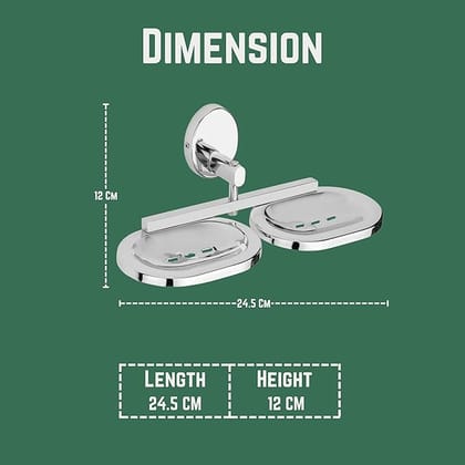 GLOXY Stainless Steel Double Soap Holder for Bathroom