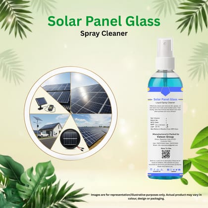 Solar Panel Glass Cleaner Spray | Removes Dust, Bird Droppings, Water Spots & Pollution Residue | Quick, Streak-Free Shine | 100ml with Cloth