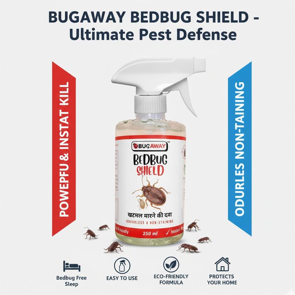 BUGAWAY Organic Bed Bug Killer Spray | Khatmal Ki Dawa | Bedbug Killer Spray | khatmal Maar 250MLx1 - Fresheners and Repellents | Buy online on ZillyBuy