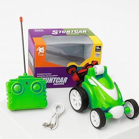 Storio Rechargeable 360° RC Stunt Car for Kids – Green