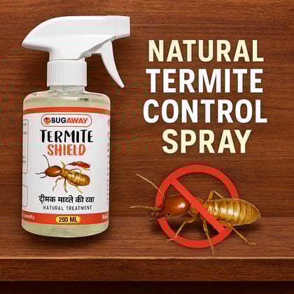 BugAway Termite Shield Spray – 250 ML | Herbal Termite Killer | Eco-Friendly | Dimak Marne Ka Spray (Pack Of 1)