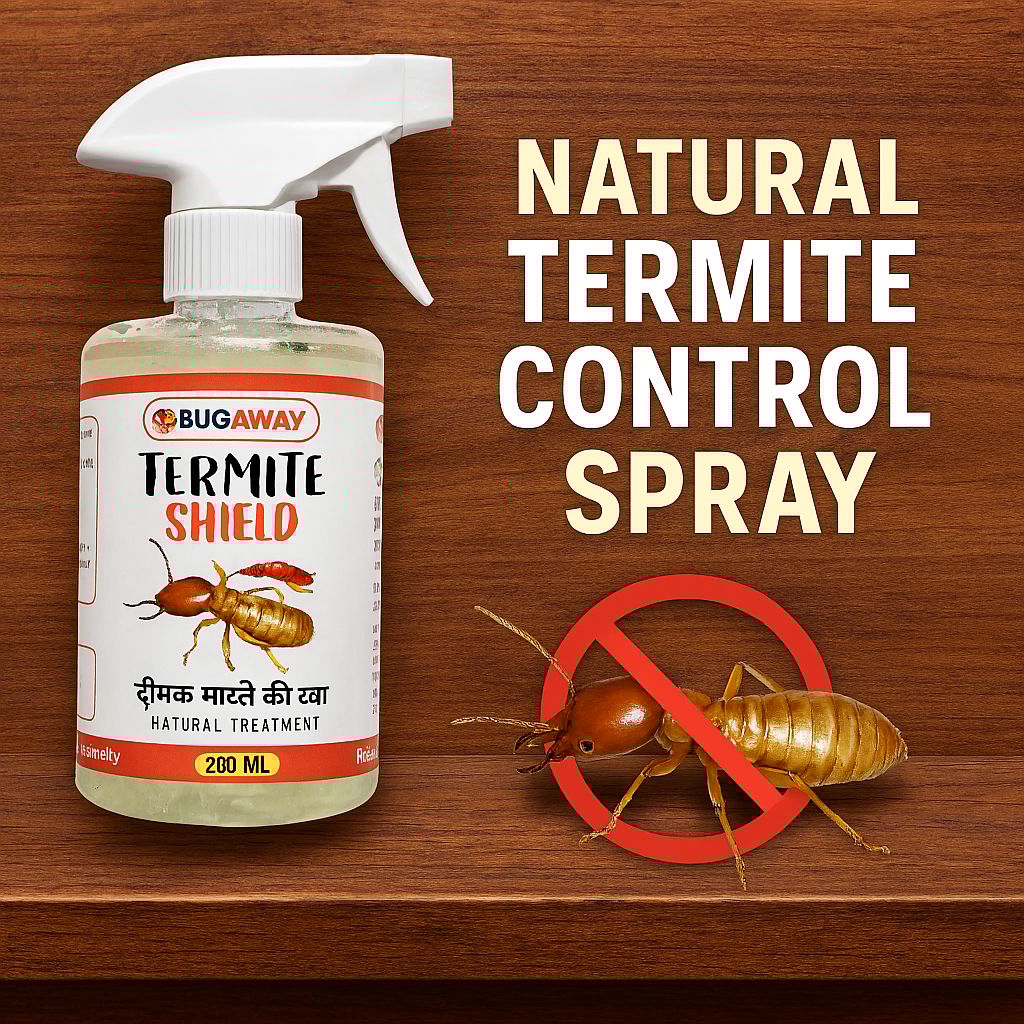 BugAway Termite Shield Spray – 250 ML | Herbal Termite Killer | Eco-Friendly | Dimak Marne Ka Spray (Pack Of 1)