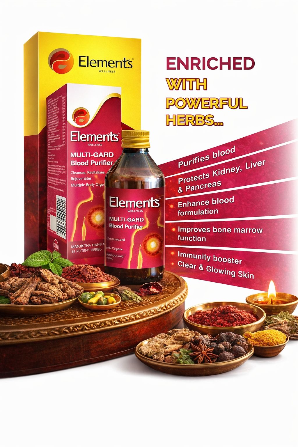 Elements Multi-Gard Blood Purifier with 14 Potent Herbs for Cleansing & Revitalization