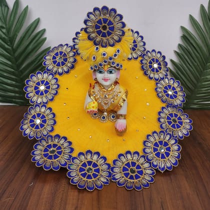 Yellow Heavy Dress for laddu gopal ji with pagdi-1