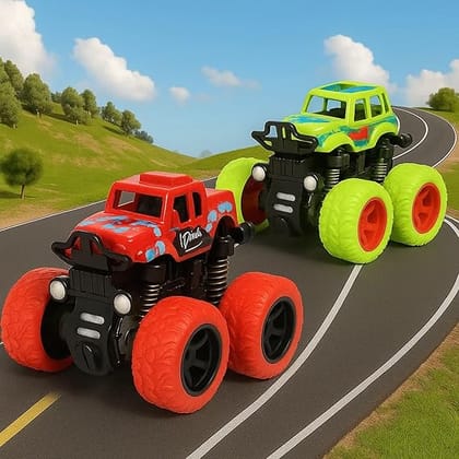 GRAPHENE Pack of 2 4x4 Monster Truck Toy Set for Boys 3-7 Years Old