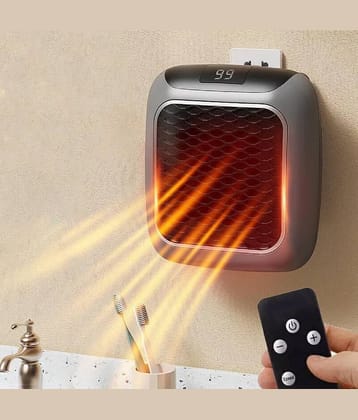 Kapalin Handy Heater Turbo Wall-Outlet Metal Polish Block 800W Mini Room Heater, Portable Heater with Remote 1 no.s