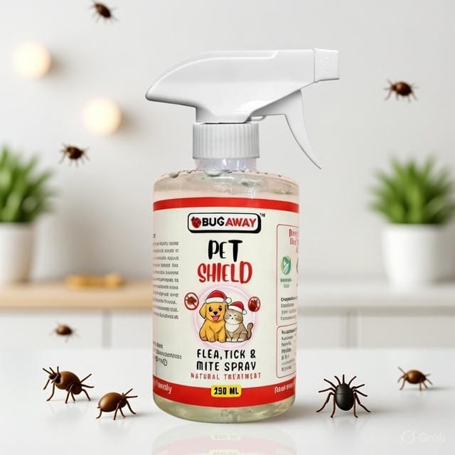 Flea, Tick, Bug Repellent Organic Spray for Pet Animals | Made From Natural ingredients| No Side Effects 250 ML (Pack Of 1)