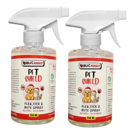 Flea, Tick, Bug Repellent Organic Spray for Pet Animals | Made From Natural ingredients| No Side Effects 250 ML (Pack Of 2)