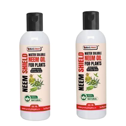 Neem Shield Organic Pure Neem Oil for Plants 100 ml | Make 20 Liter Neem Spray (Pack Of 2)