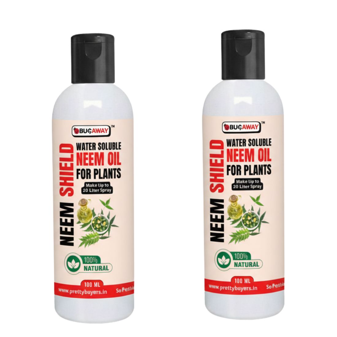 Neem Shield Organic Pure Neem Oil for Plants 100 ml | Make 20 Liter Neem Spray (Pack Of 2)