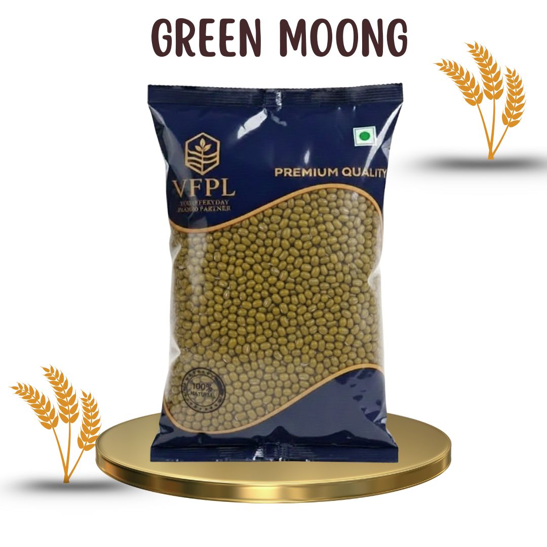 VFPL | Premium Green Whole Moong (500 gm) – Cleaned, Unpolished & Protein-Rich 