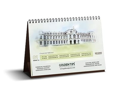 Golden Tips Table Calendar 2026 for Home and Office, Monthly Planner From Jan2026 - Dec2026, A Year with the World’s Finest Teas.
