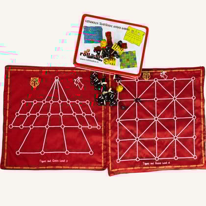 Aadu Huli (3 & 4) - Traditional Board Game