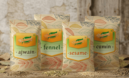 Vinimay Premium 4-Spice Combo Pack – Cumin, Ajwain, Fennel & Sesame (250g Each) | Authentic Indian Spices | Farm-Fresh Aroma & Health Benefits