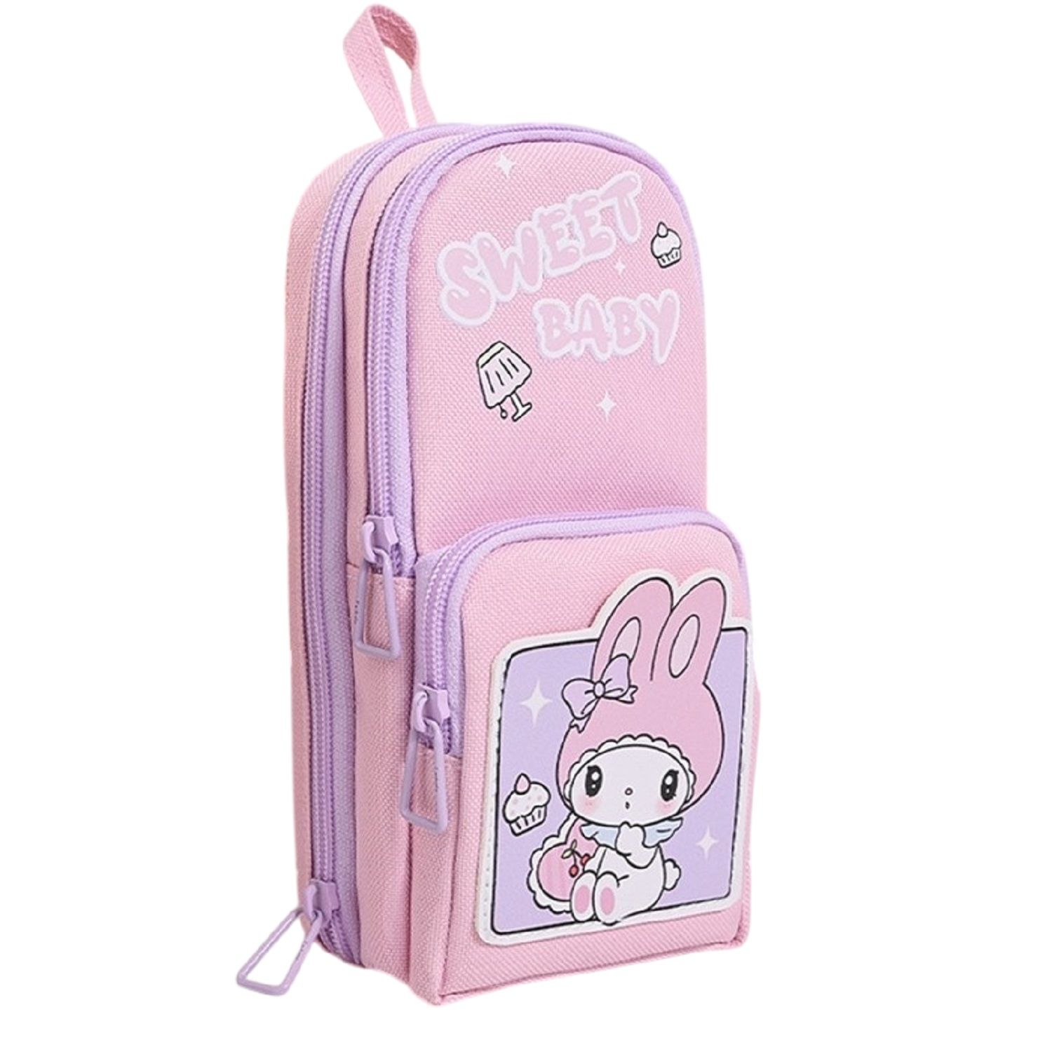 KTRS Enterprise 6 Layer with 3 Compartment Premium Canvas Pencil Pouch for School Girls and Boys, Cute Aesthetic Stationery Items Kit Case, Large Capacity Stationary Pencil Box Seetheart - Randamly Assort