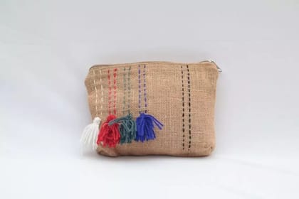 Tisser Jute potali Bag With Tassel