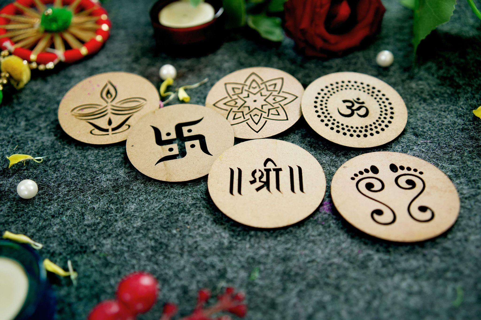 Rangoli Stencils wooden Combo