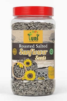 Turf Fresh Roasted Salted Jumbo Sunflower Seeds | Surajmukhi Beej – The Ultimate Superfood Snack! A+ GRADE SEEDS Healthy Snacks (100G_SeedShot)