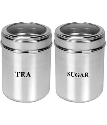 Dynore Steel Tea/Coffee/Sugar Container Set of 2
