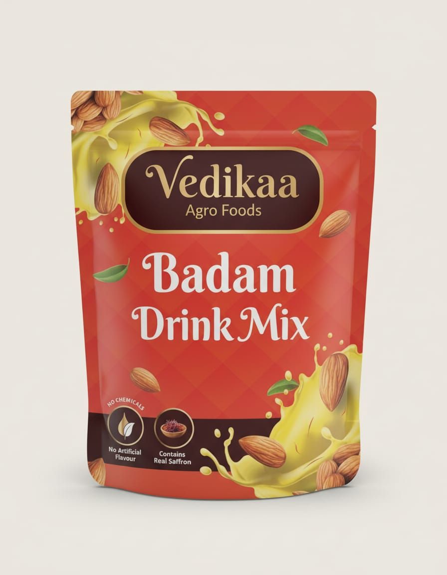 Vedikaa Badam Drink Mix- 250gms | Real Saffron, No Artificial Flavour, No Chemicals