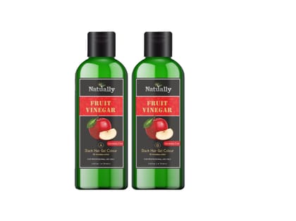 Natually Fruit Vinegar Ammonia-Free Black Hair Gel Colour - 10-Minute Color, 200ml