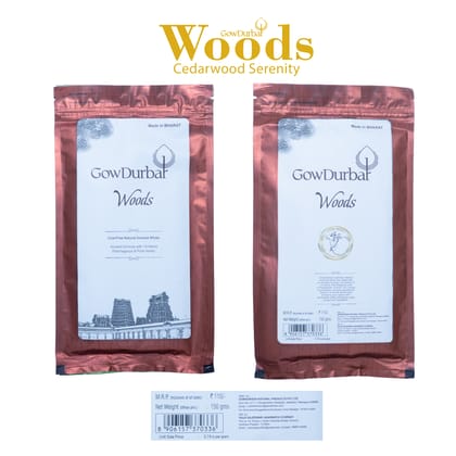 GowDurbar Zipper Agarbatti – Woods Soothing Fragrance – 150g [Pack of 2] | 100% Organic Incense Sticks for Pooja, Yoga & Meditation | Ancient Formula for a Pure & Pleasant Environment