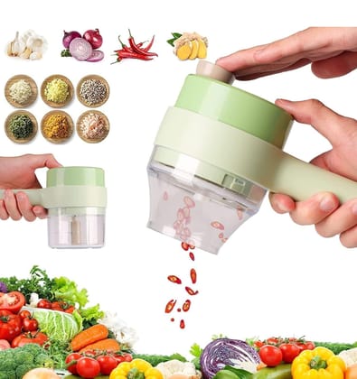 Portable Electric Mini Garlic & Vegetable Chopper - Light Green Kitchen Tool