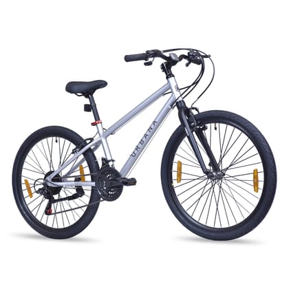 Hero Urbana Aero 26T 21 Speed Alloy Mountain Bicycle for Adults | Silver | Rigid | V Brake | Alloy Frame : 14 Inches | Light-Weight | Rider Height : 5ft 0" - 5ft 8"
