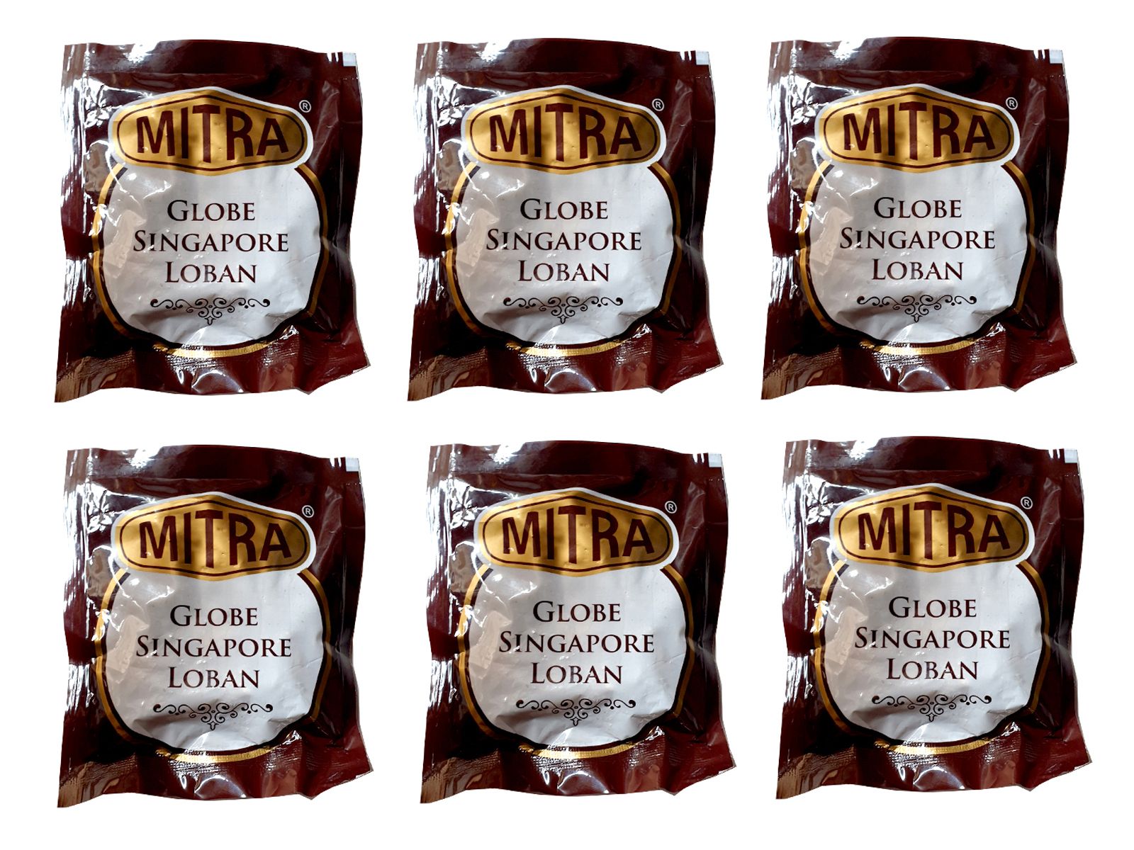 Mitra Globe Singapore Loban/Benzoin (Sambrani) Set of 6 Packets Each 50 GMS (300 GMS)