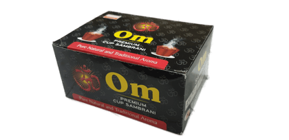 Darshan Incense - Om Premium 2Cups Sambrani Pack of 12 (12x2Cups = 24 Cups)