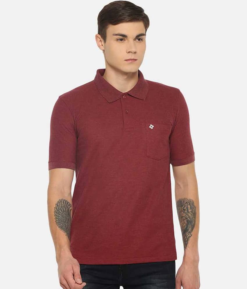 Dollar Cotton Blend Yellow Solids Polo T-Shirt