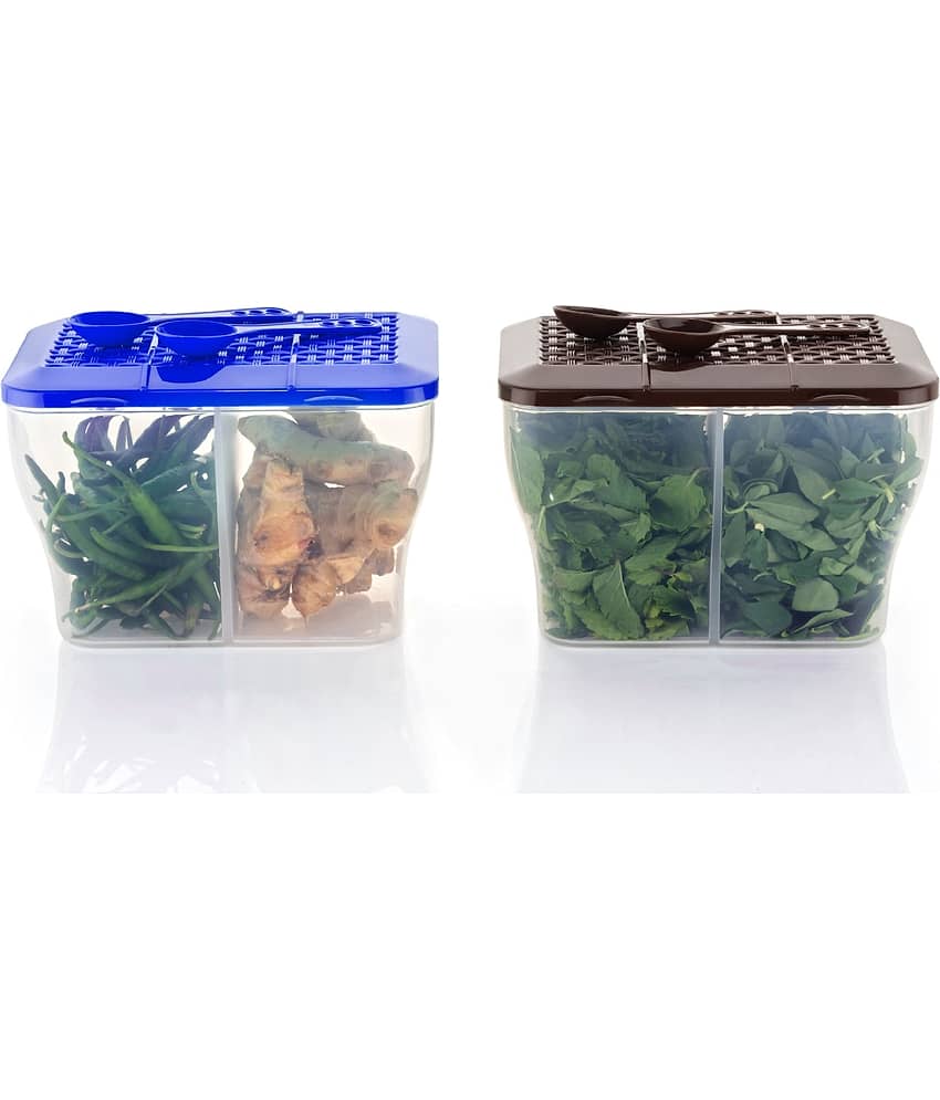 FIT4CHEF Fridge Storage PET Multicolor Multi-Purpose Container ( Set of 2 )