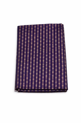 Premium Purple Jacquard Unstitched Blouse Piece – 1 Metre Woven Fabric with Gold Butta for Saree