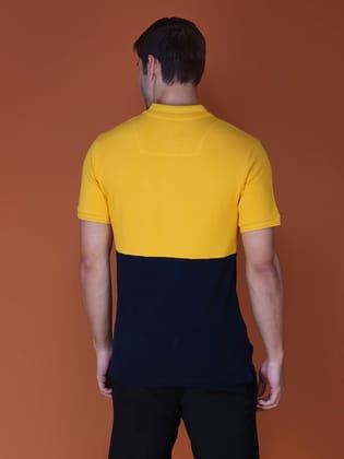 Men’s Premium Cotton Color Block Polo T-shirt Yellow/Black