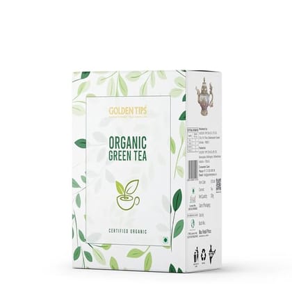 Golden Tips Certified Organic Green Tea – Premium Whole Leaf, 100g Box, Antioxidant-Rich, Fresh, Aromatic Wellness Beverage, Natural Detox & Immunity Support