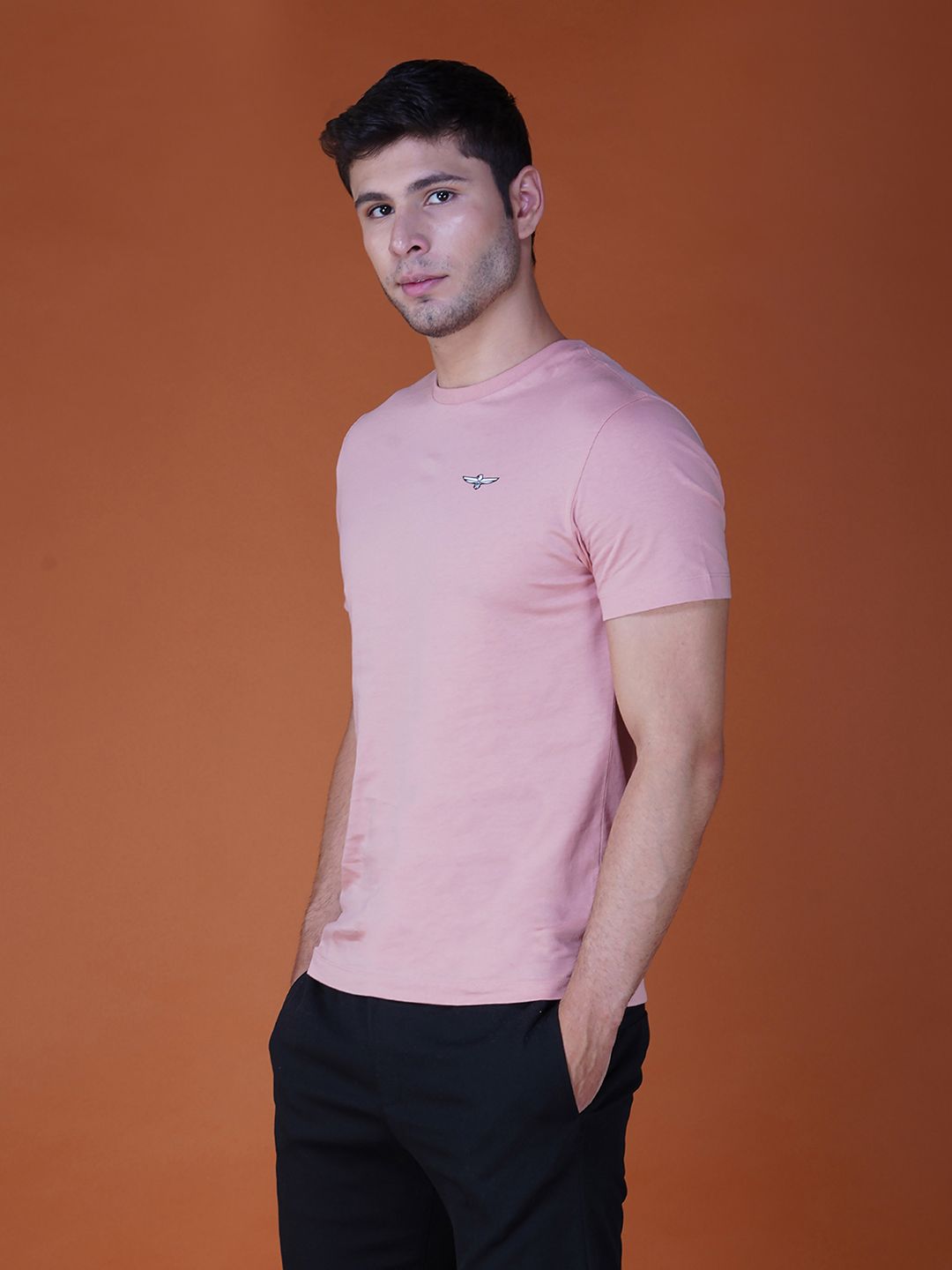 Men's Casual Cotton Jersey Tee Pink 