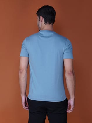 Men's Casual Cotton Jersey Tee Blue 
