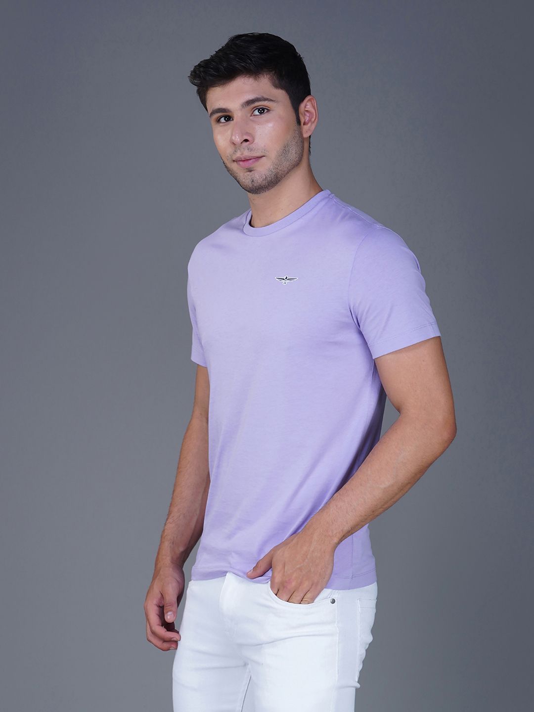 Men's Casual Cotton Jersey Tee Lavender