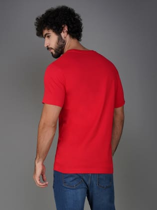 Men's Casual Cotton Jersey Tee Red 