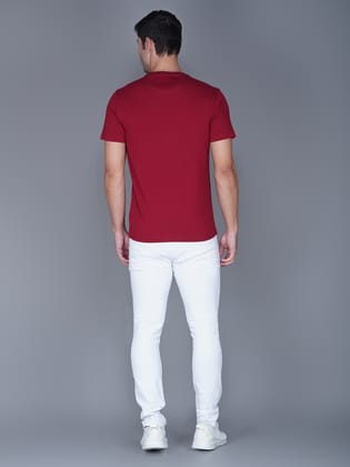 Men's Casual Cotton Jersey Tee Dark Red