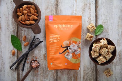 EPIPHANY SNACKS Almond Vanilla Dry Fruit Protein Bar Snacks Almond Chikki Healthy Snacks | Almond Protein Bar Chikki No Added Sugar Healthy Snack (85 g)