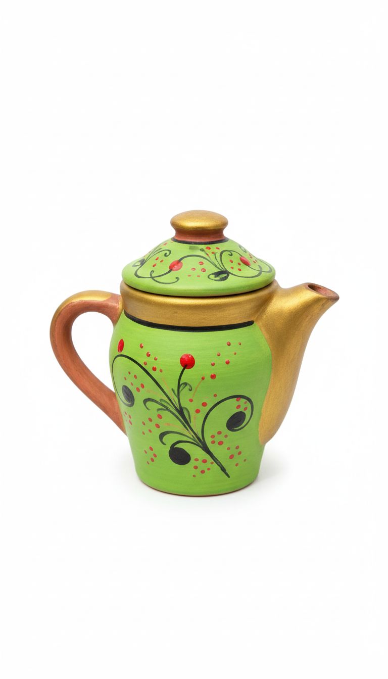 Designer Jug Made of Clay- Green Color