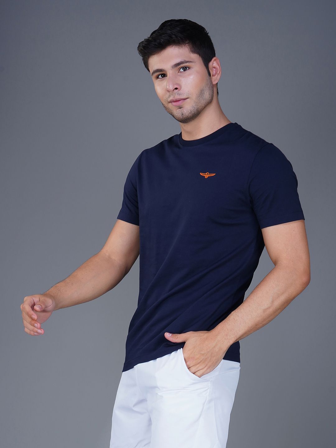 Men's Casual Cotton Jersey Tee Navy
