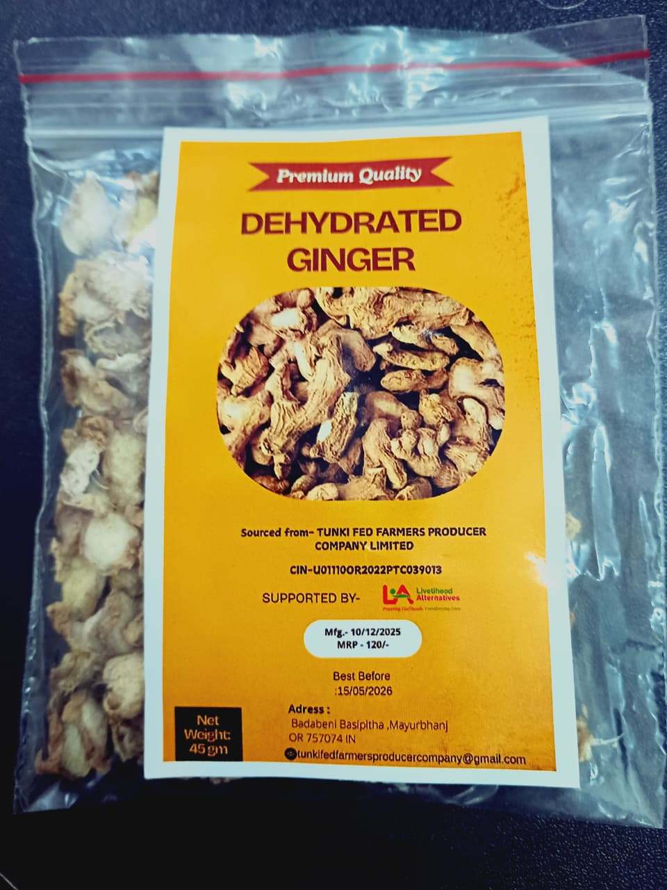 Premium Quality Dehydrated Ginger - 45gm Pack