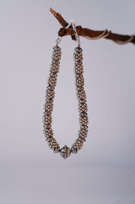Oxidized Silver-Tone Beaded Necklace Set