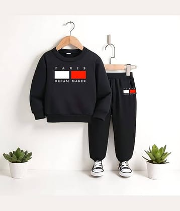 Billyball Pack of 1 Unisex Cotton T-Shirt & Pants Set ( Black )