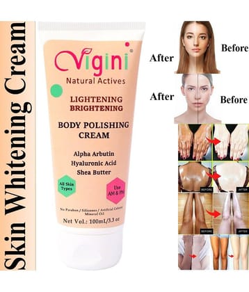 Vigini Skin Body Whitening Shine Sunscreen Care Cream Glowing Lightening Glow D Tan Brightening Goree Under Arms Face Serum Lotion SPF 30 100 g