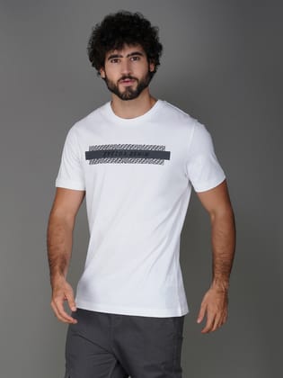 Men's Soft Cotton Jersey Branded Tee White 